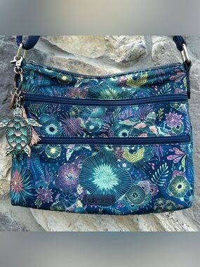 Sak Roots Crossbody Purse Sea Turtle Beach Print Tropical Vacation Bag Coastal